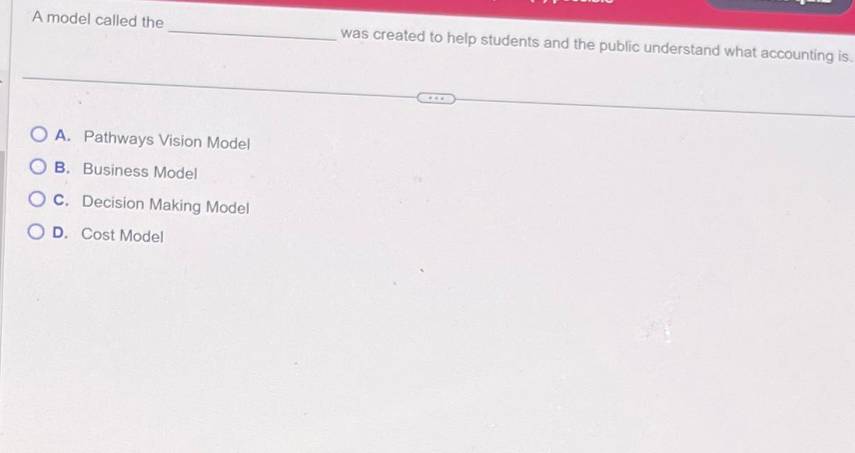 Solved A model called the was created to help students and | Chegg.com