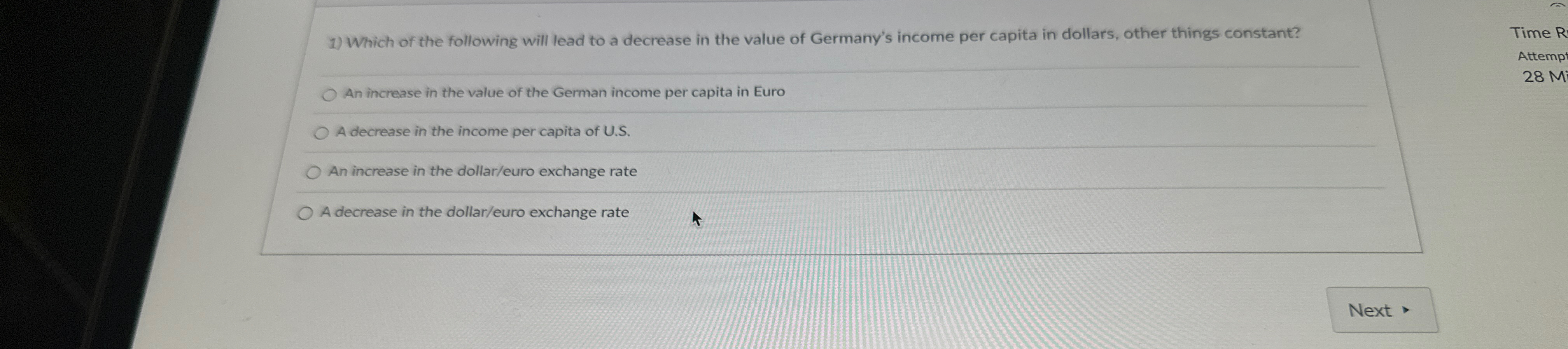 Solved Which of the following will lead to a decrease in the | Chegg.com
