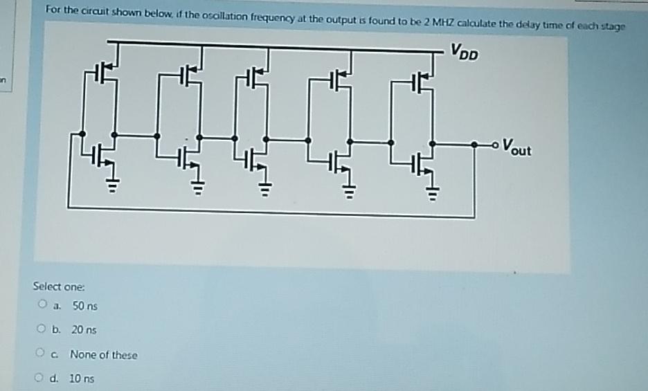 Solved For The Circuit Shown Below, If The Oscillation | Chegg.com