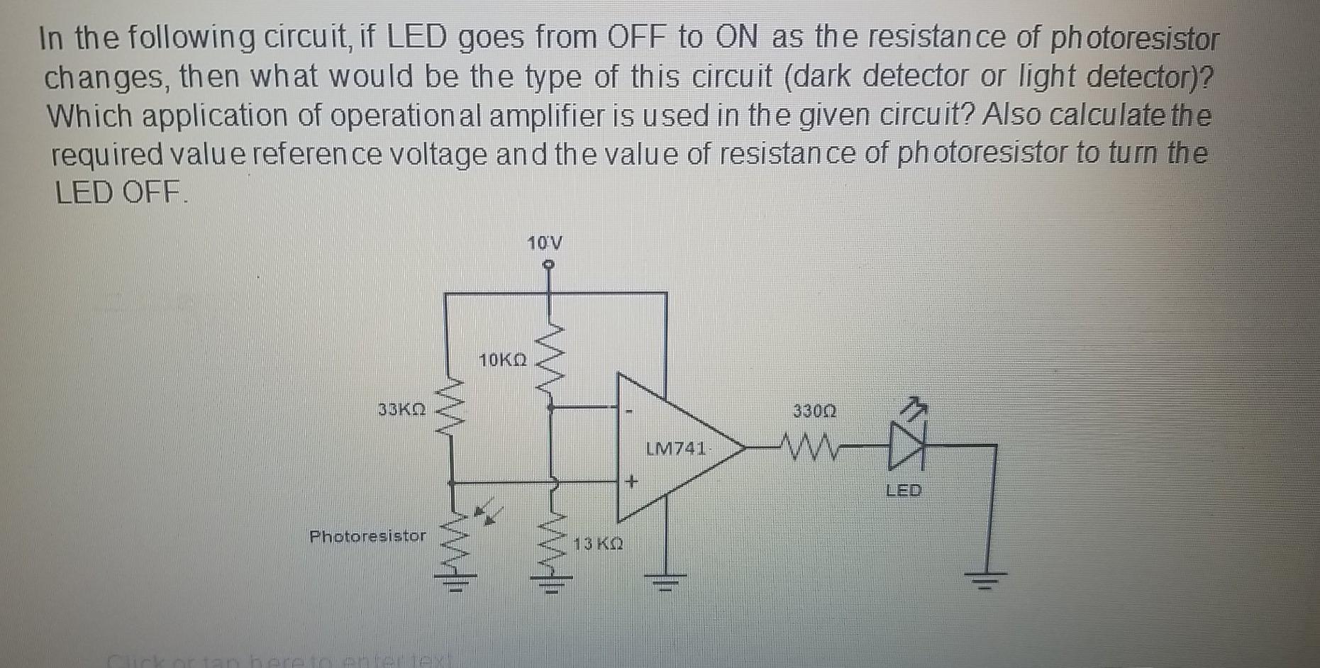 Solved In the following circuit, if LED goes from OFF to ON | Chegg.com