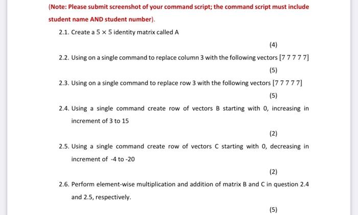 Solved (Note: Please submit screenshot of your command | Chegg.com