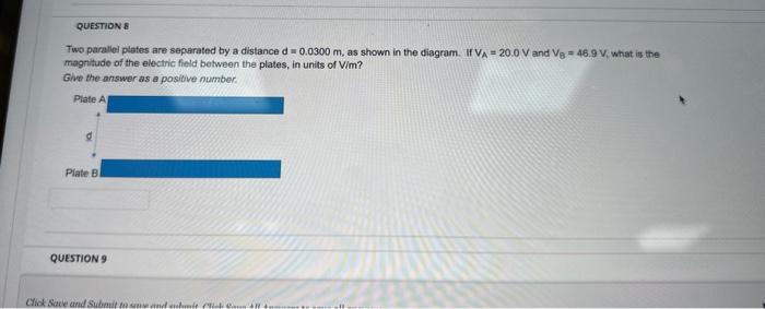 Solved Two parallel plates are separated by a distance | Chegg.com