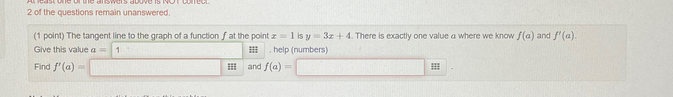 Solved 2 ﻿of the questions remain unanswered.(1 ﻿point) ﻿The | Chegg.com