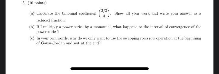 Solved (a) Calculate the binomial coefficient (2/33). Show | Chegg.com