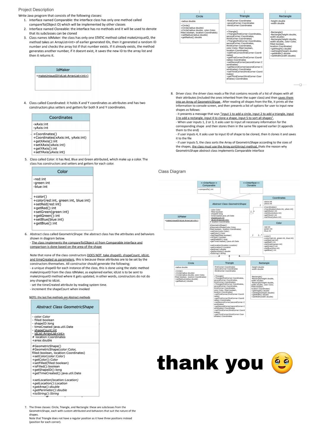 Solved Project Description Write Java program that consists | Chegg.com