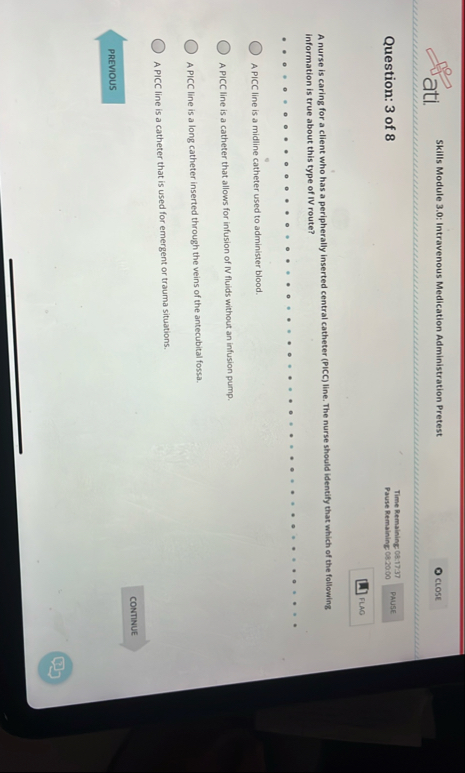 Solved Skills Module 3.0: Intravenous Medication | Chegg.com
