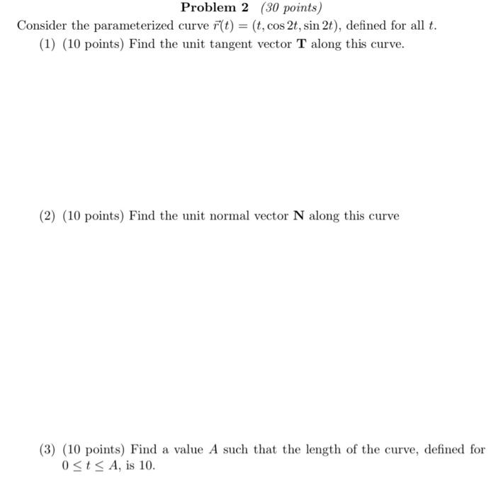 Solved Problem 2 (30 points) Consider the parameterized | Chegg.com