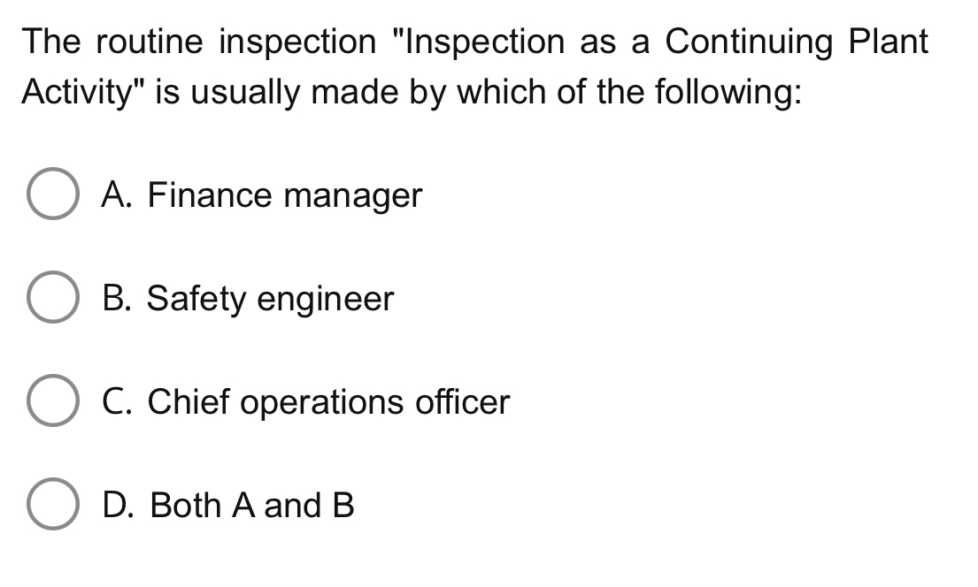 Solved The routine inspection 