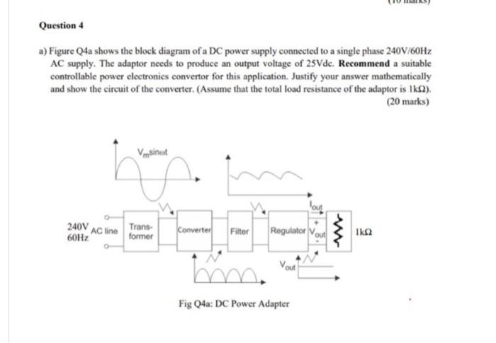 Solved a) Figure Q4a shows the block diagram of a DC power | Chegg.com