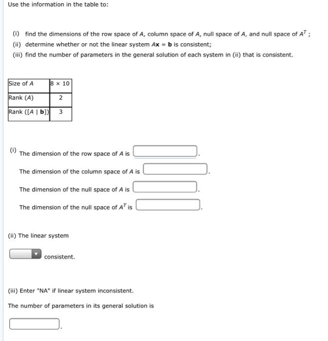 Solved Use the information in the table to 1 find the Chegg