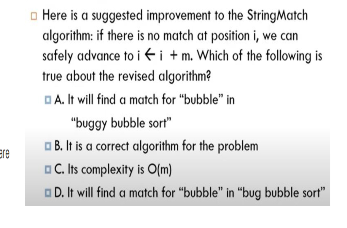 Solved Here is a suggested improvement to the StringMatch | Chegg.com image.