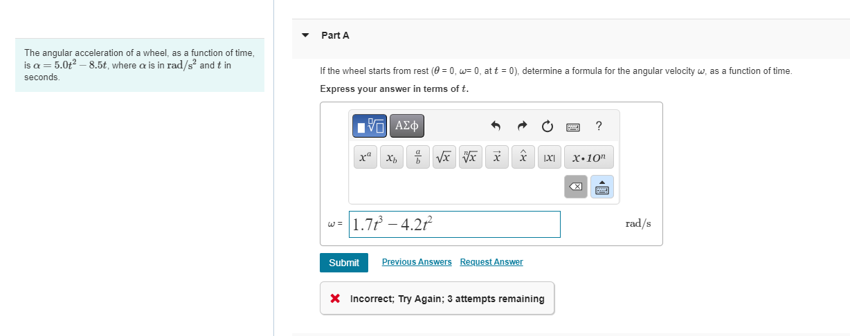 Solved I need help with A-DThe angular acceleration of a | Chegg.com