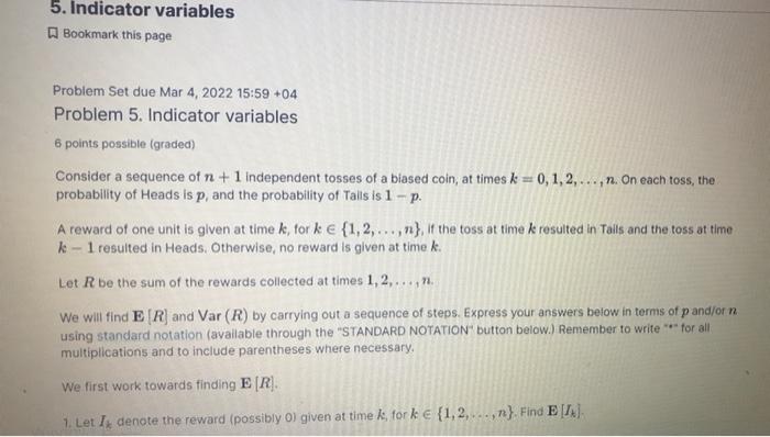 Solved 5. Indicator variables Bookmark this page Problem Set | Chegg.com