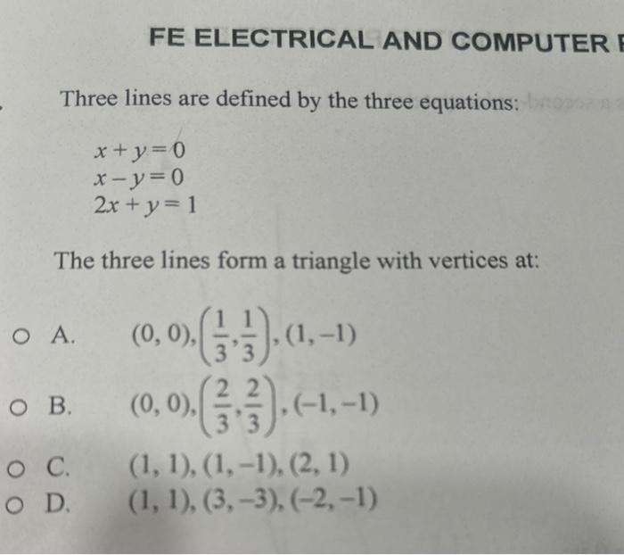 Solved Three lines are defined by the three equations: | Chegg.com