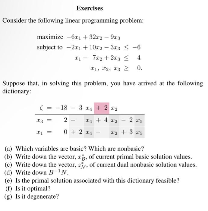 Solved Consider The Following Linear Programming Problem