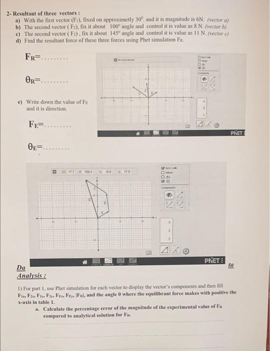 Solved Vector Addition Using PHET Simulation Name : This | Chegg.com