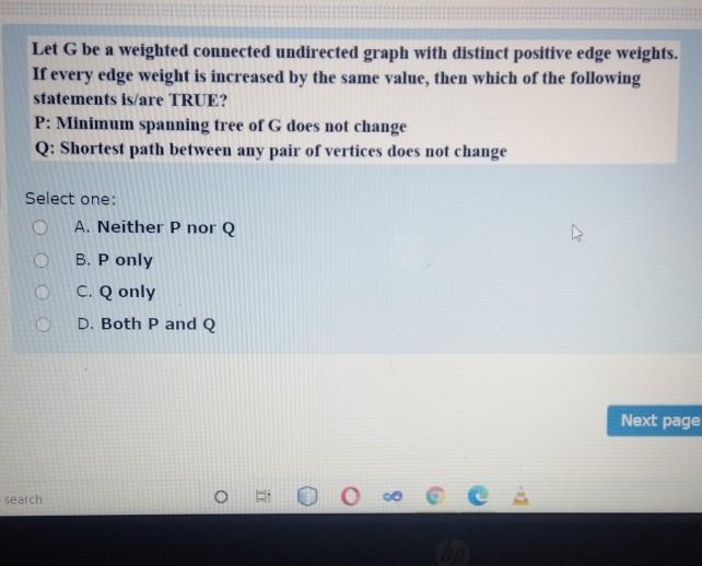 Solved Let G be a weighted connected undirected graph with | Chegg.com
