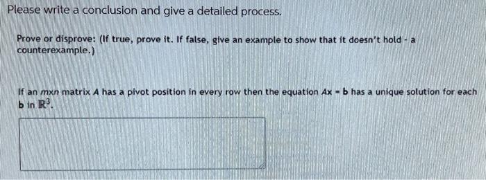 Solved Please write a conclusion and give a detailed | Chegg.com