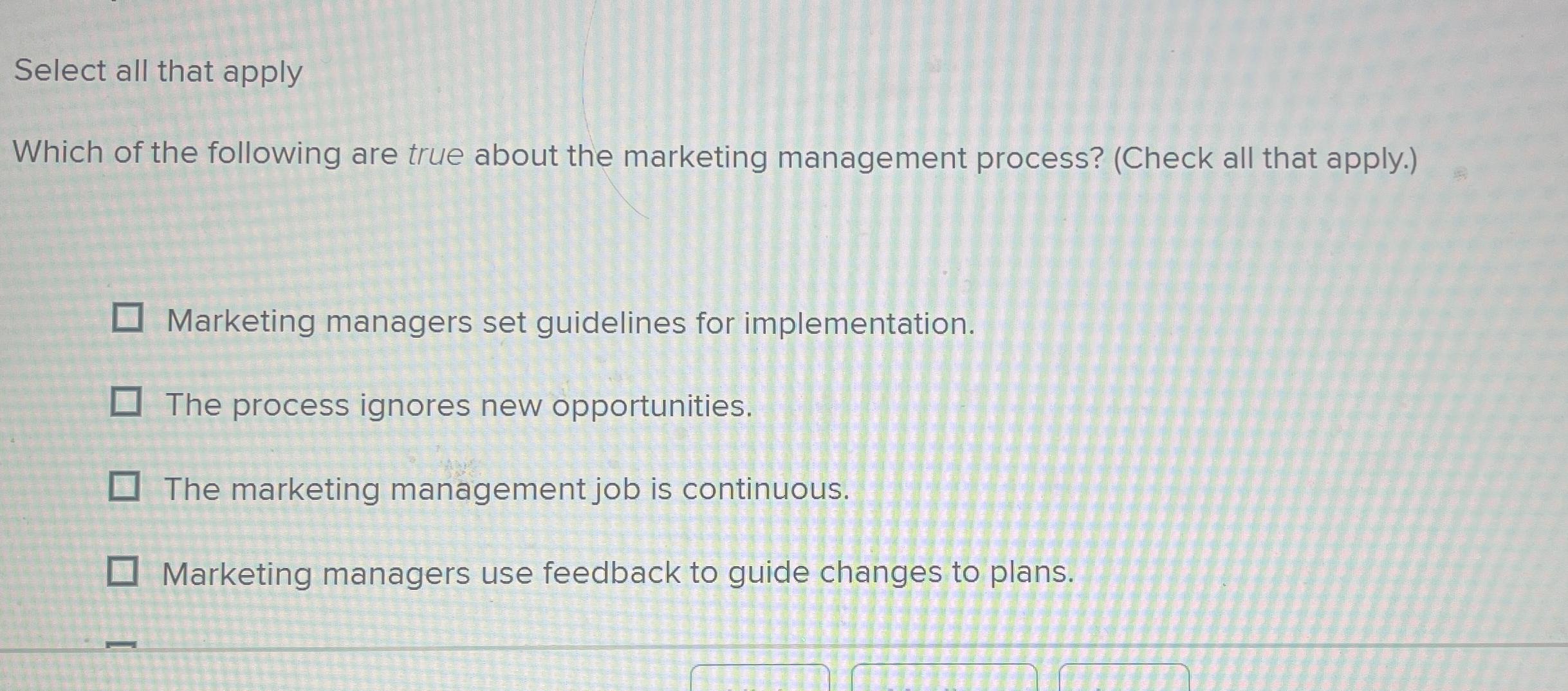 Solved Select all that applyWhich of the following are true
