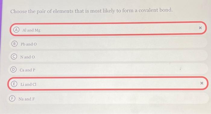 Solved Choose the pair of elements that is most likely to | Chegg.com