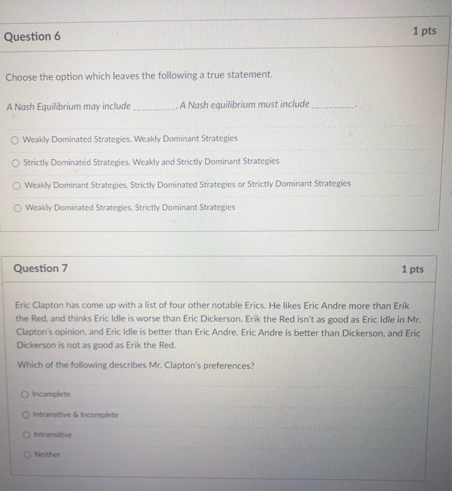 Solved Question 6 1 pts Choose the option which leaves the | Chegg.com