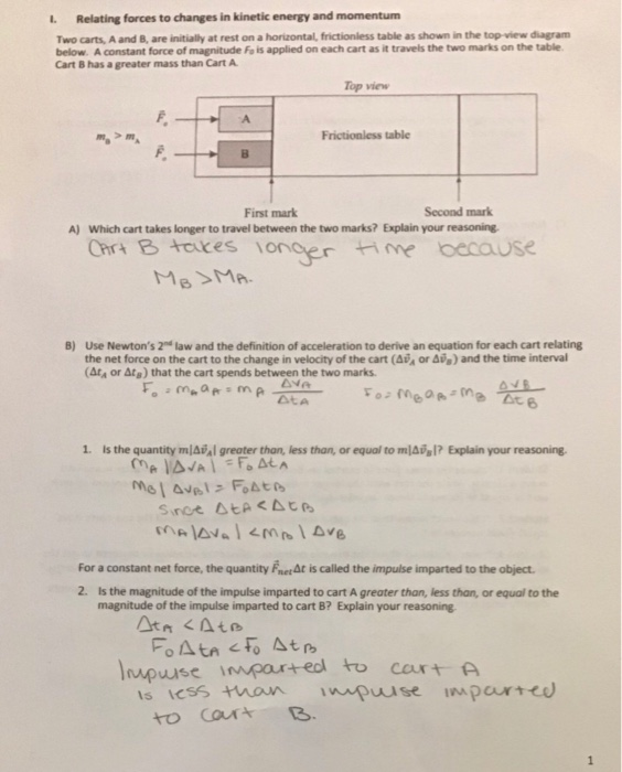 Solved Relating forces to changes in kinetic energy and | Chegg.com
