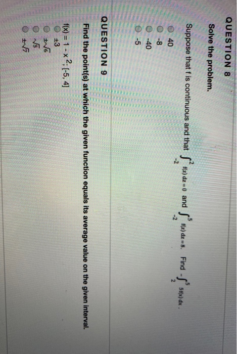 Solved QUESTION 8 Solve the problem. Suppose that is | Chegg.com
