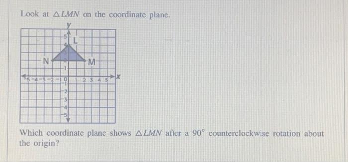 Solved Look at LMN on the coordinate plane. Which | Chegg.com