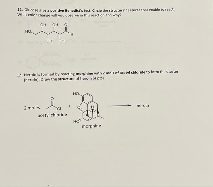 Solved 11. Glucose give a positive Benedict's test. Circle