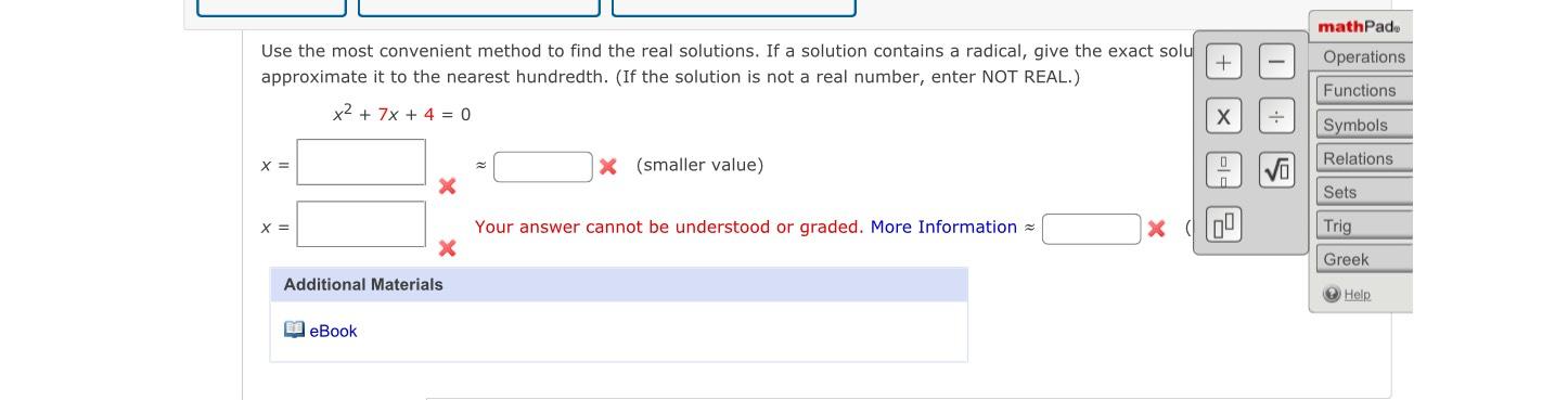 Solved Use the most convenient method to find the real | Chegg.com