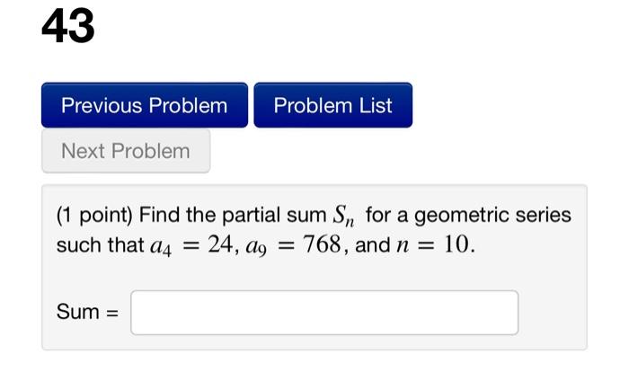 Solved 35 Previous Problem Problem List Next Problem (1 | Chegg.com