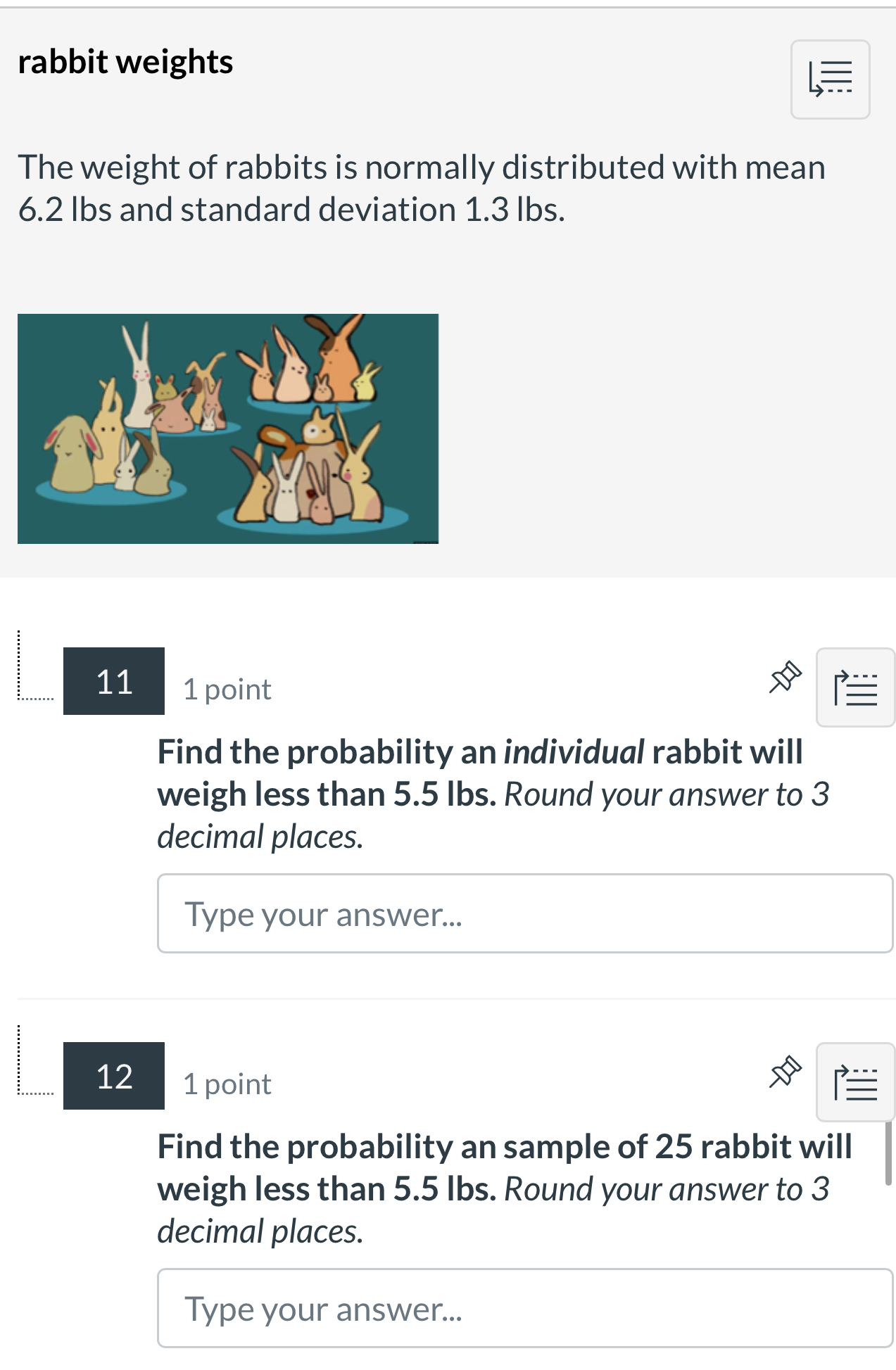 Solved rabbit weightsThe weight of rabbits is normally | Chegg.com