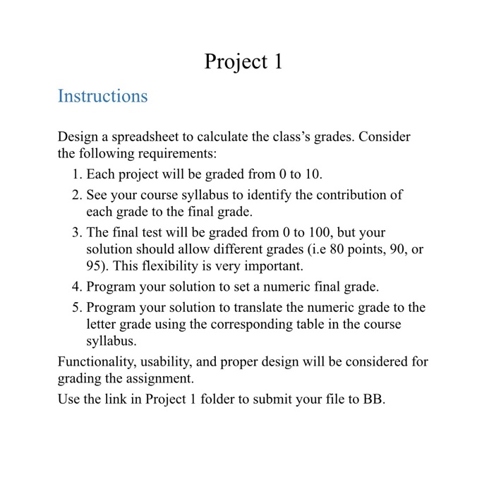 Solved Project Instructions Design A Spreadsheet To | Chegg.com