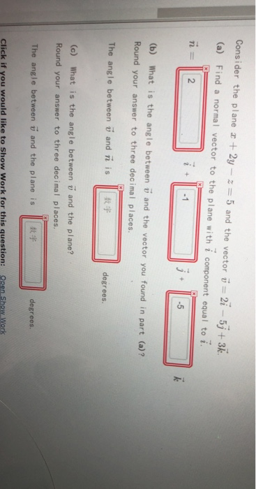 Solved Consider The Plane X 2y 2 5 And The Vector V Chegg Com