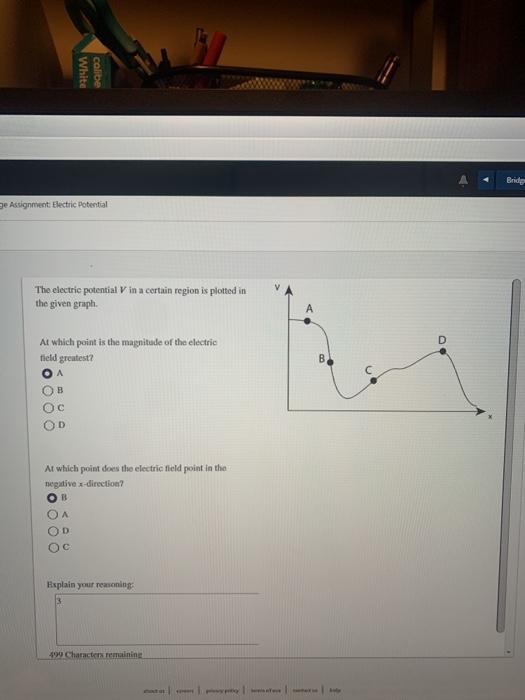 Solved The electric potential V in a certain region is | Chegg.com