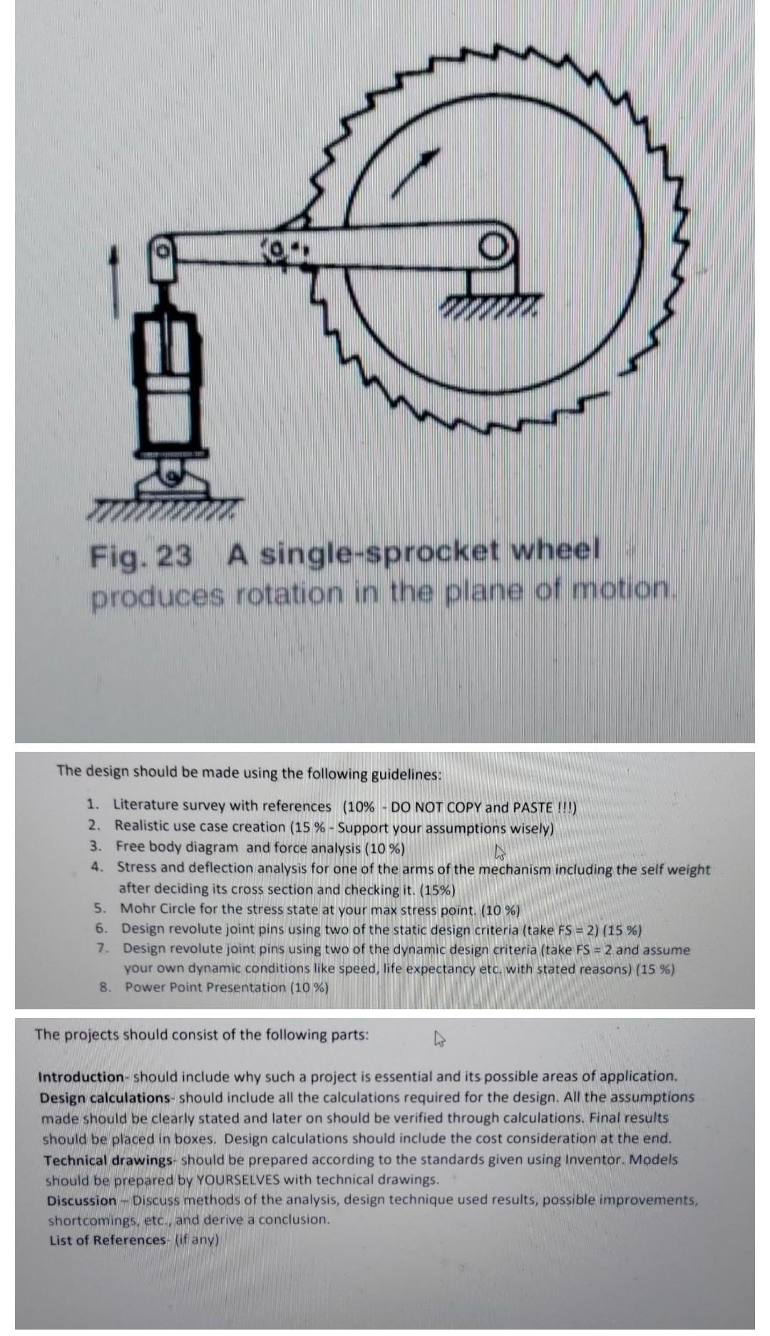 Solved Fig. 23 A single-sprocket wheel produces rotation in | Chegg.com