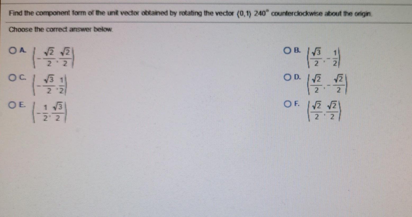 Solved Find the component form of the unit vector obtained | Chegg.com