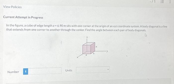 Solved In The Figure, A Cube Of Edge Length A = 6.90 M Sits | Chegg.com