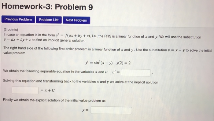 Solved Homework-3: Problem 9 Previous Problem Problem List | Chegg.com
