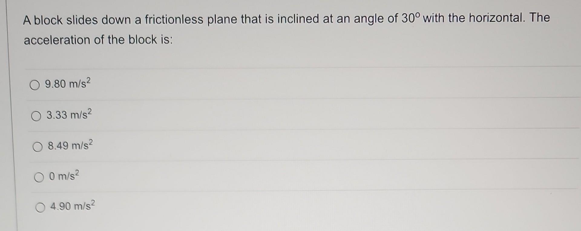 Solved 3 A 2 0 Kg Block On A Frictionless Inclined Plane Is Chegg Com