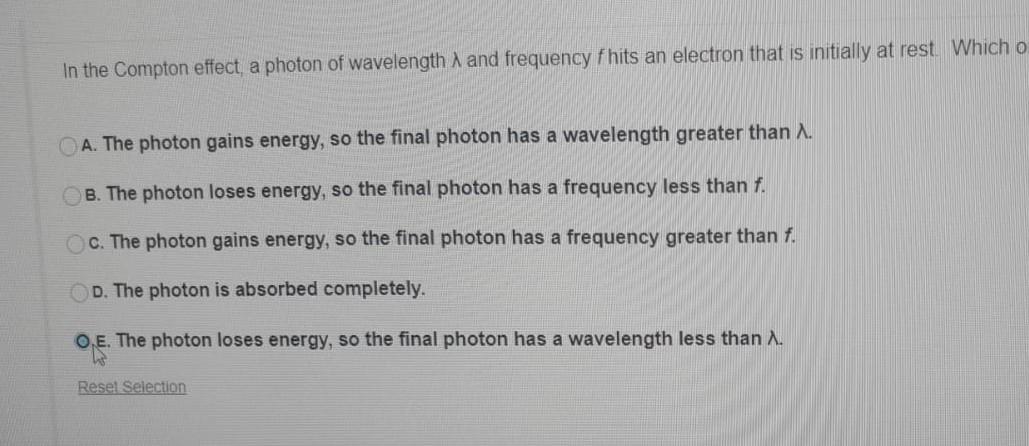 Solved In the Compton effect, a photon of wavelength and | Chegg.com