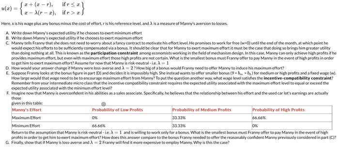 Solved Franny is the manager of a used car lot. Manny is one | Chegg.com