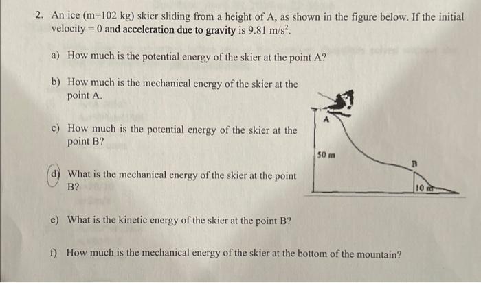 a skier at the top of the mountain has energy