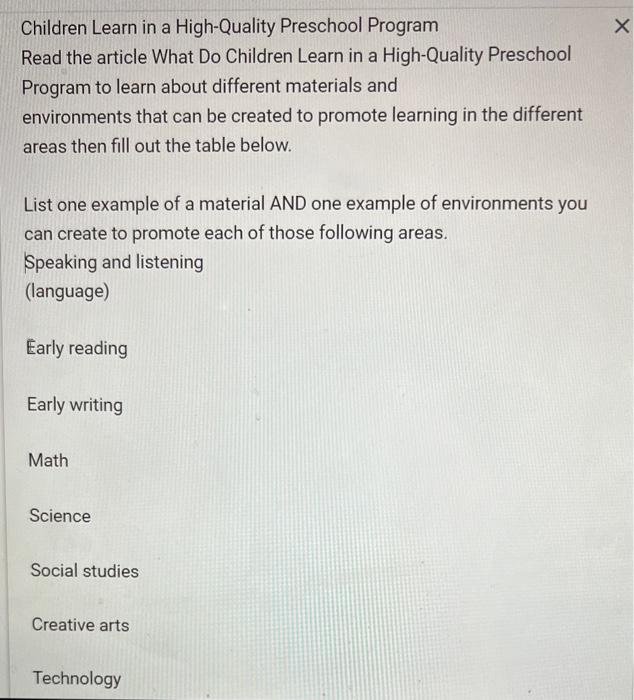 solved-children-learn-in-a-high-quality-preschool-program-chegg