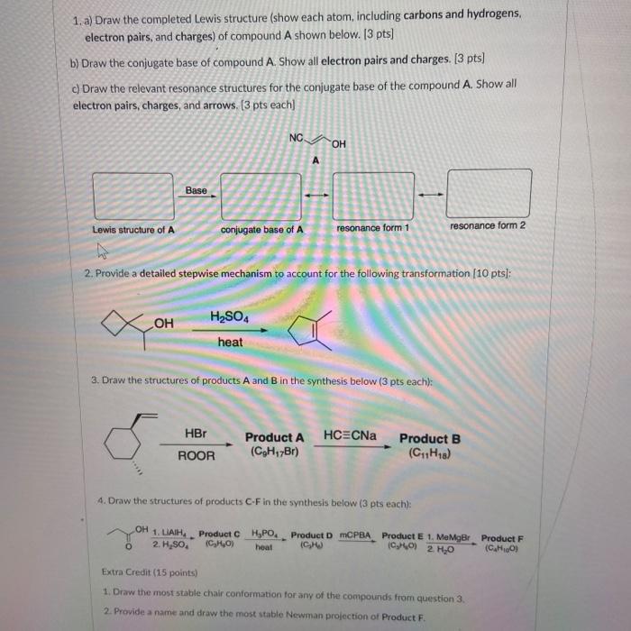 Solved 1. a) Draw the completed Lewis structure (show each | Chegg.com