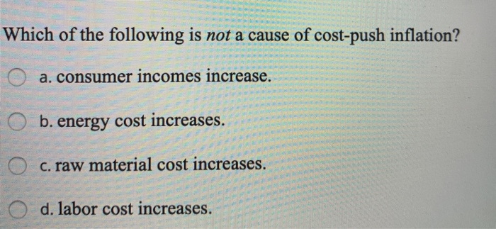 Cause Of Cost Push Inflation