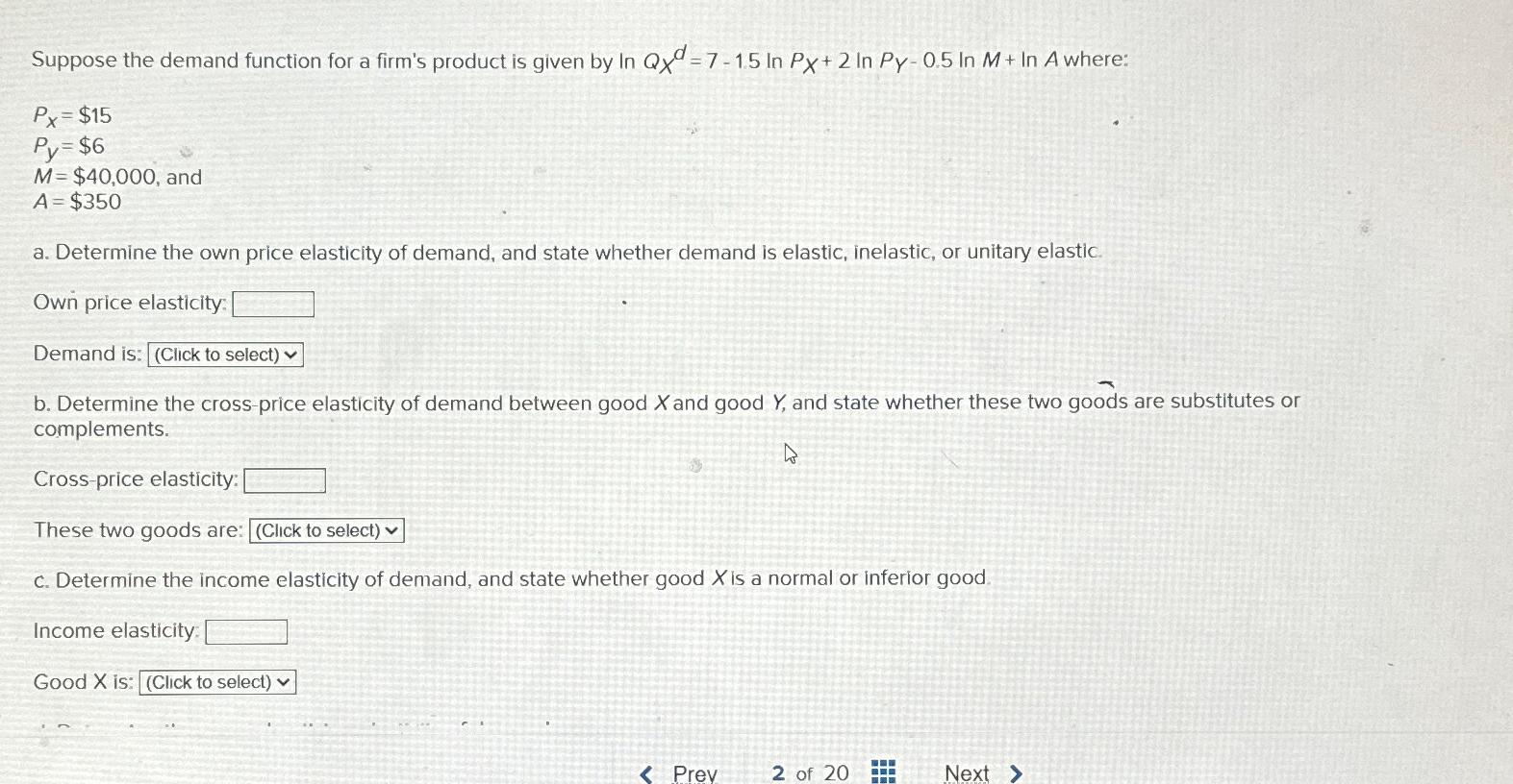 Solved Suppose the demand function for a firm's product is | Chegg.com