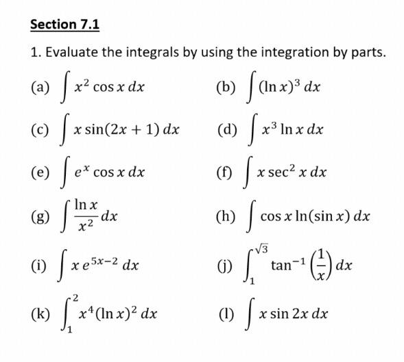 [solved] Section 7 1 1 Evaluate The Integrals By Using The