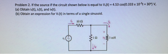 Solved Problem 2. If the source if the circuit shown below | Chegg.com