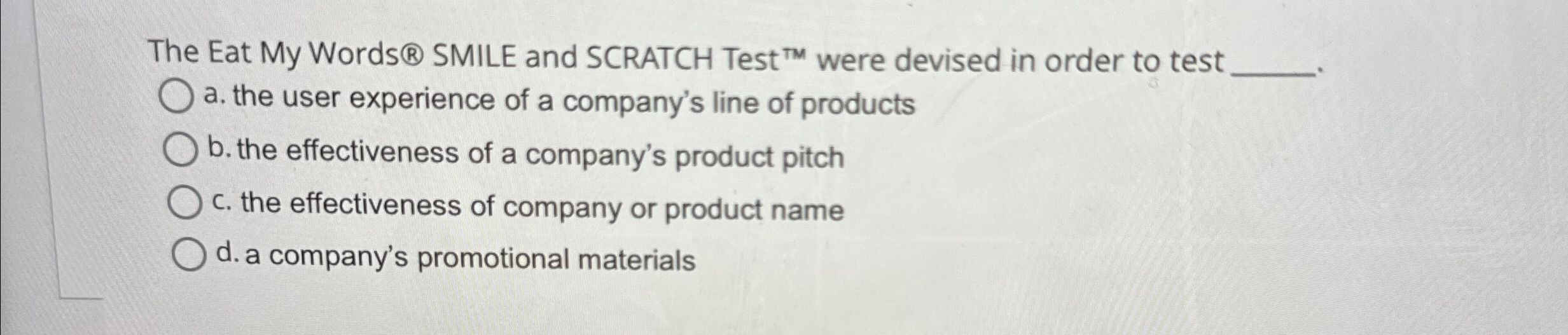 Solved The Eat My Words ® ﻿SMILE and SCRATCH Test ?TM ﻿were | Chegg.com